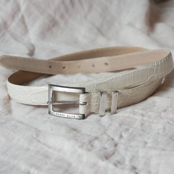 Leather Belt - Cream - Picture 1 of 3
